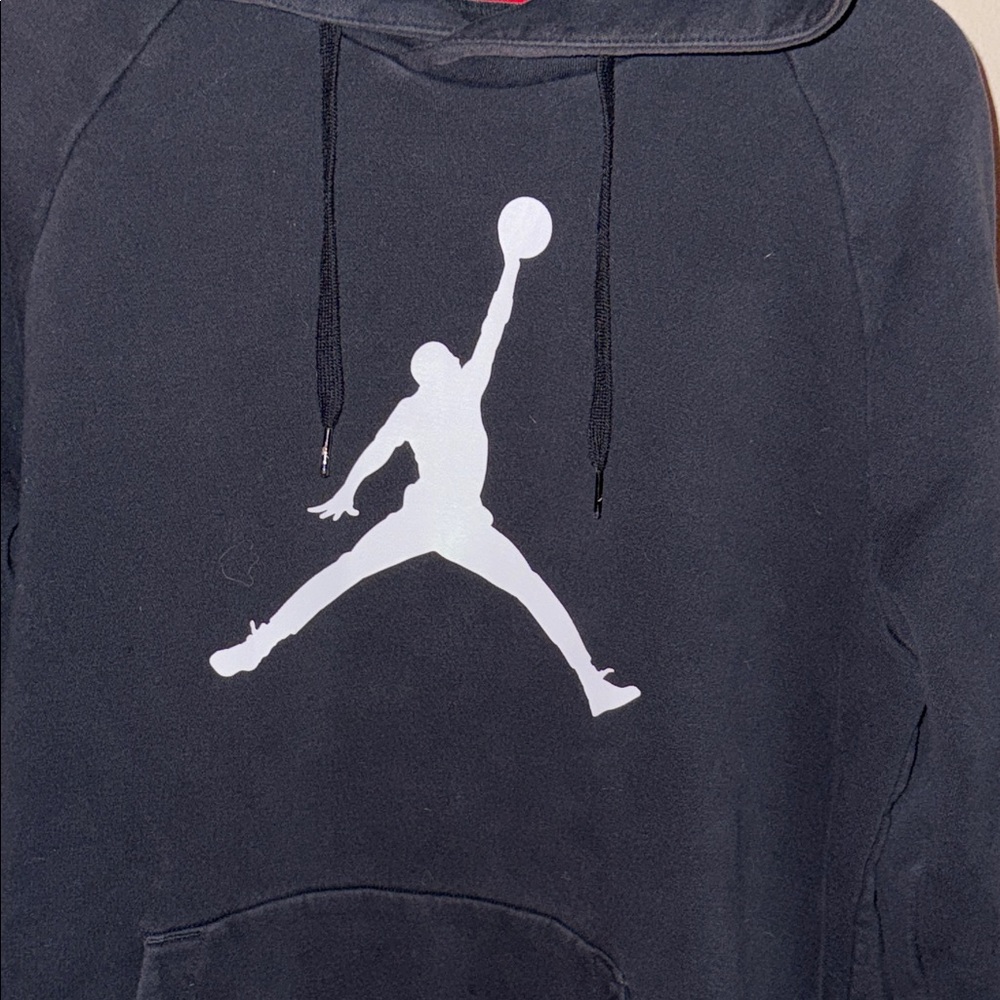 Nike Jordan Black Hoodie Sweatshirt Jumpman Graphic Standard Fit Men’s Size L - Picture 2 of 5